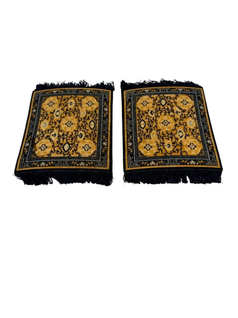 Caravan Classics Coaster Rug Set of 2 Mini Persian Style Mug Rugs Fringe Coaster